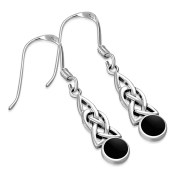 Black Onyx Celtic Trinity Knot Earrings - e387h